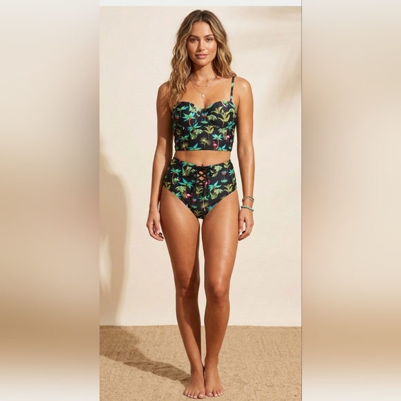 Cupshe Other - Tropical Print 2 Piece Swimsuit